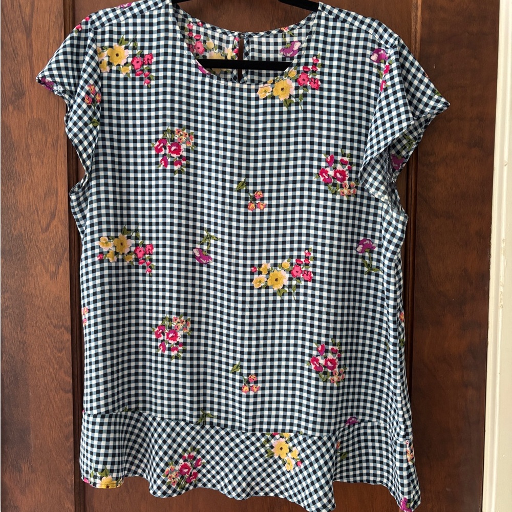 Floral Gingham Women's Top
